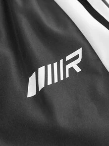 SHEIN 青少年男孩直筒側條紋寬鬆運動長褲，適合秋冬休閒戶外運動與校園穿著 - 灰色 - 查看 4