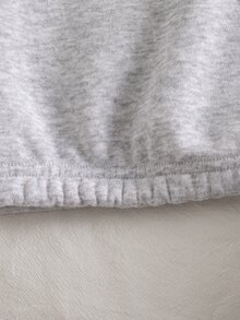SHEIN 2件組少女針織半拉鍊衛衣上衣 單面刷毛 休閒經典百搭淺灰色 - 淺灰色 - 查看 9
