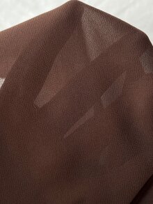 SHEIN EZwear Premium Maillard Sexy Style Sexy Asymmetrical Patchwork Satin Ribbon Skirt - Coffee Brown - View 5