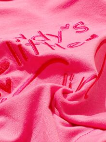 SHEIN 2件組新生兒男嬰攝影套裝 小弟弟刺繡嬰兒迎新服飾 - 粉色 - 查看 3