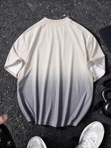 Sport MetroGents 男士漸層幾何印花短袖休閒健身運動T恤 - 彩色 - 查看 2