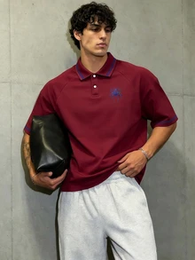 Gritte Field Men's Spider Pattern Print Button Half-Placket Sports T-Shirt, Gym - Multicolor - View 3