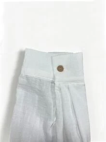 TONEVAULT Men's Solid Color Long Sleeve Single-Breasted Casual Commuter Shirt - White - View 6