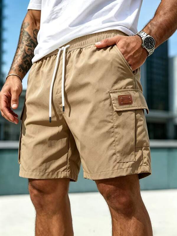 Gym Rark Men's Drawstring Waist Pocket Cargo Sports Shorts For Daily Wear