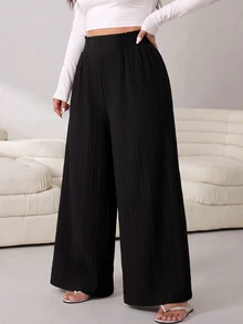 Solflare 2pcs Plus Size Casual Textured Pocket Loose Pants - Multicolor - View 4