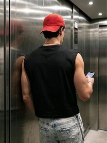 Resyla Men Men's Casual Solid Color Minimalist Tank Top For Daily Wear - Black - View 3