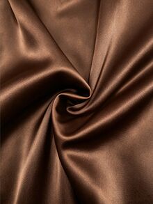 SHEIN Brown Satin Cowl Neck Mini Dress, Puff Long Sleeve Ruched Bodycon Dress, Business Commute Office Outfit, Cottagecore Elegant Wear, Halloween - Brown - View 5