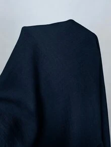Everyssa 女款不對稱領口繫帶蝴蝶結休閒襯衫，長袖上衣，春秋通勤穿搭，奶奶風 - 藍色 - 查看 5