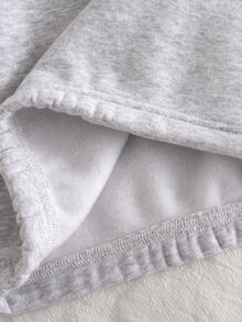 SHEIN 2件組少女針織半拉鍊衛衣上衣 單面刷毛 休閒經典百搭淺灰色 - 淺灰色 - 查看 6