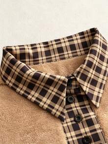 SHEIN Atasan Musim Gugur/Dingin, Pakaian Kasual Elegan untuk Jalan-jalan, Bersosialisasi, Perjalanan, Sweatshirt Harian Motif Kotak-kotak Patchwork yang Serasi untuk Liburan - MultiWarna - View 5