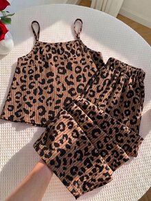 SHEIN 女童波點編織細肩帶上衣與長褲兩件套 - 彩色 - 查看 2