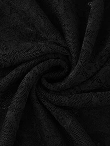 GlowEve CURVE Plus Size Women's Elegant Sheer Elastic Lace Layering Base Long Sleeve Fitted Black Top Fall - Black - View 7