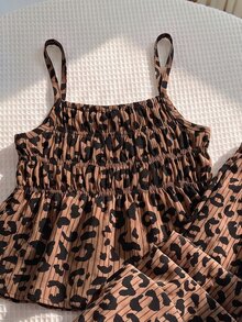 SHEIN 女童波點編織細肩帶上衣與長褲兩件套 - 彩色 - 查看 7