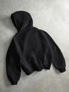 GymRaken Men's Floral Print Zip-Up Hooded Sports Jacket - Black - View 2
