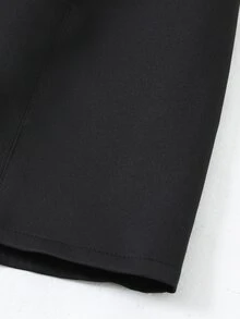 SHEIN Franclia 2026 Lady's Autumn-Winter New Style 3 PiecesPants, High-Waisted Slimming A-Line Black Wide-Leg Shorts With Metal Decorative Buttons, Luxurious And Exq - Black - View 7