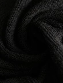 GlowEve CURVE Plus Size Women's Patchwork Striped Long Sleeve Casual Pullover Sweater Winter - Black - View 8