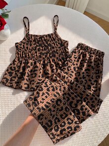 SHEIN 女童波點編織細肩帶上衣與長褲兩件套 - 彩色 - 查看 1