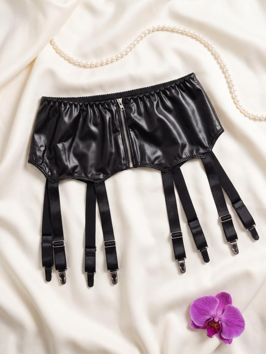 Spicy Aura Sexy 8-Strap Garter Belt 1pc - Black - View 1