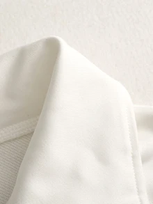 Lalippa New American Vintage Half-Zip Polo Collar Printed Sweatshirt - White - View 4
