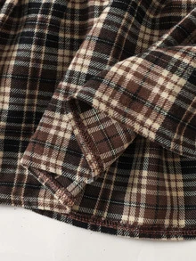 SHEIN 青少年女孩復古時尚百搭休閒日常穿搭 秋冬款，適合外出 - 鏽棕色 - 查看 9