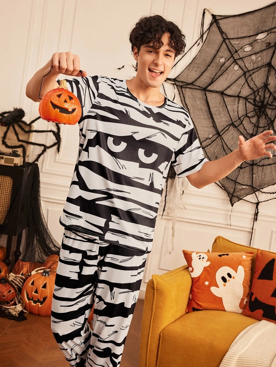 Provexi Provexi Halloween Mummy Print Men's Loungewear - Multicolor - View 1