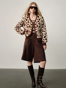 SHEIN Autumn/Winter Fashion Faux Mink Knit Sweater 2 Pieces Set - Multicolor - View 4