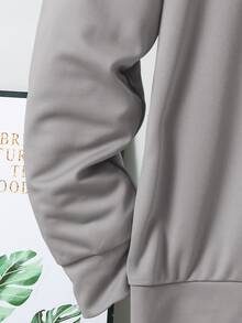 SHEIN 青少年男孩拼色寬鬆長袖連帽衫套裝，冬季，街頭風，畢業，返校 - 灰色 - 查看 4