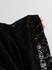 Sweetra Women's New Suede Fabric Contrast Lace Skirt With Asymmetrical Black Hem, One-Piece Button Adjustable Waist Design, Suitable For Dating, Shopping, Party, Dinner, Commuting, Campus Wear, Skirt - Black - View 7