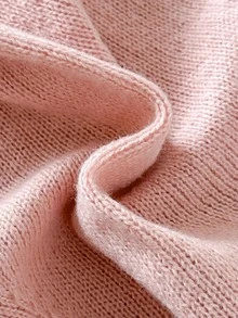 2件組女嬰刺繡麻花針織毛衣與寬腿褲，簡約休閒日常百搭套裝，柔軟舒適保暖親膚面料，適合遊樂園、親子活動、拍照，甜美可愛公主風，精緻亮麗高品質面料，值得擁有 - 藕粉色 - 查看 3