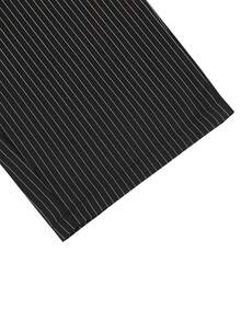 Manfinity Mode Men's Black Striped Suit Pants, Light Business Casual Loose Fit Fashion Versatile Long Pants - Black - View 8