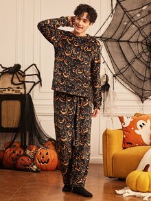 Notgurli Set Pakaian Santai Pria dengan Motif Halloween yang Menyenangkan - MultiWarna - View 5