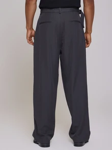 Musero WRAP FRONT BARREL LEG TAILORED TROUSER - Brown - View 4