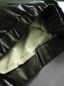 ROMWE MEN 男士休閒時尚鱷魚紋連帽衫 - 綠色 - 查看 4