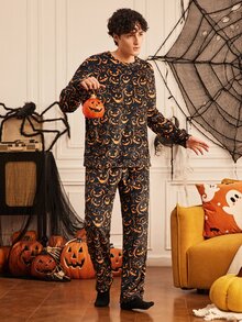 Notgurli Set Pakaian Santai Pria dengan Motif Halloween yang Menyenangkan - MultiWarna - View 6