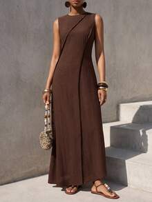 Zivah Women's Fashion Vacation Dress For Daily Wear - Rust Brown - View 7
