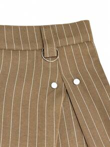 Major Grit Men's Young Street Style, INS Multi-Functional Item: Striped Khaki Loose Pleated Men's Long Pants, Best Choice For Holiday Gift - Khaki - View 4