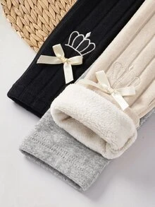 SHEIN 女嬰秋冬可愛百搭純色保暖內裡鬆緊腰修身內搭褲 3件組 - 彩色 - 查看 8