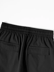 Manfinity Roghcode Men's Plus Size Casual Loose Fit Shorts - Black - View 5
