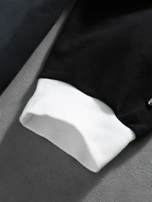 ROMWE MEN Street Life Rivet Decor Eye Print Pattern Loose Fit Polo Shirt Street Vintage - Black - View 6
