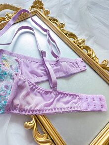 SHEIN 浪漫刺繡內衣套裝 2 件組 - 彩色 - 查看 5