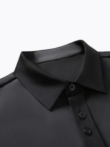 Manfinity Mode Men's Solid Color Casual Versatile Daily Wear Shirt - Black - View 7