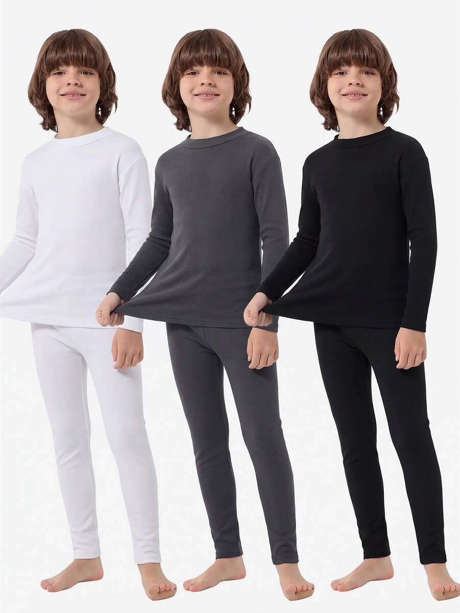 SHEIN 6件組男孩柔軟休閒舒適保暖內著套裝,適合假期穿著 - 彩色 - 查看 1