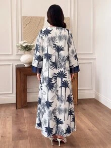 Al Najma V領前開扣雪紡拼接印花洋裝 - 彩色 - 查看 7