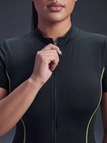 Powerista Women's Plus Size Fitted Athletic Romper - Black - View 5
