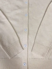 SHEIN Cardigan Rajut Kasual Wanita Warna Polos, Model Bahu Longgar, Lengan Panjang, Kancing Tunggal - Aprikot - View 4