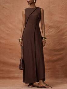 Zivah Women's Fashion Vacation Dress For Daily Wear - Rust Brown - View 6