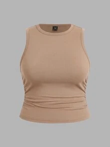 SHEIN CURVE+ 3pcs Plus Size Solid Color Casual Round Neck Camisole Tank Top Set All, Fall Winter 2026 22W - Multicolor - View 3