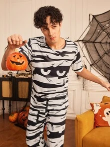 Provexi Provexi Halloween Mummy Print Men's Loungewear - Multicolor - View 6