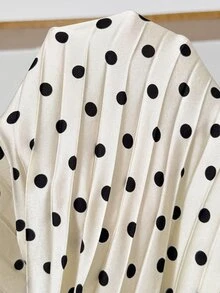 MaterniWear Maternity Patchwork Polka Dot Print High Neck Long Sleeve Nursing Dress - Black - View 5