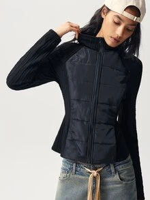 Bohemela Women's Winter Casual Versatile Jacket - Black - View 5
